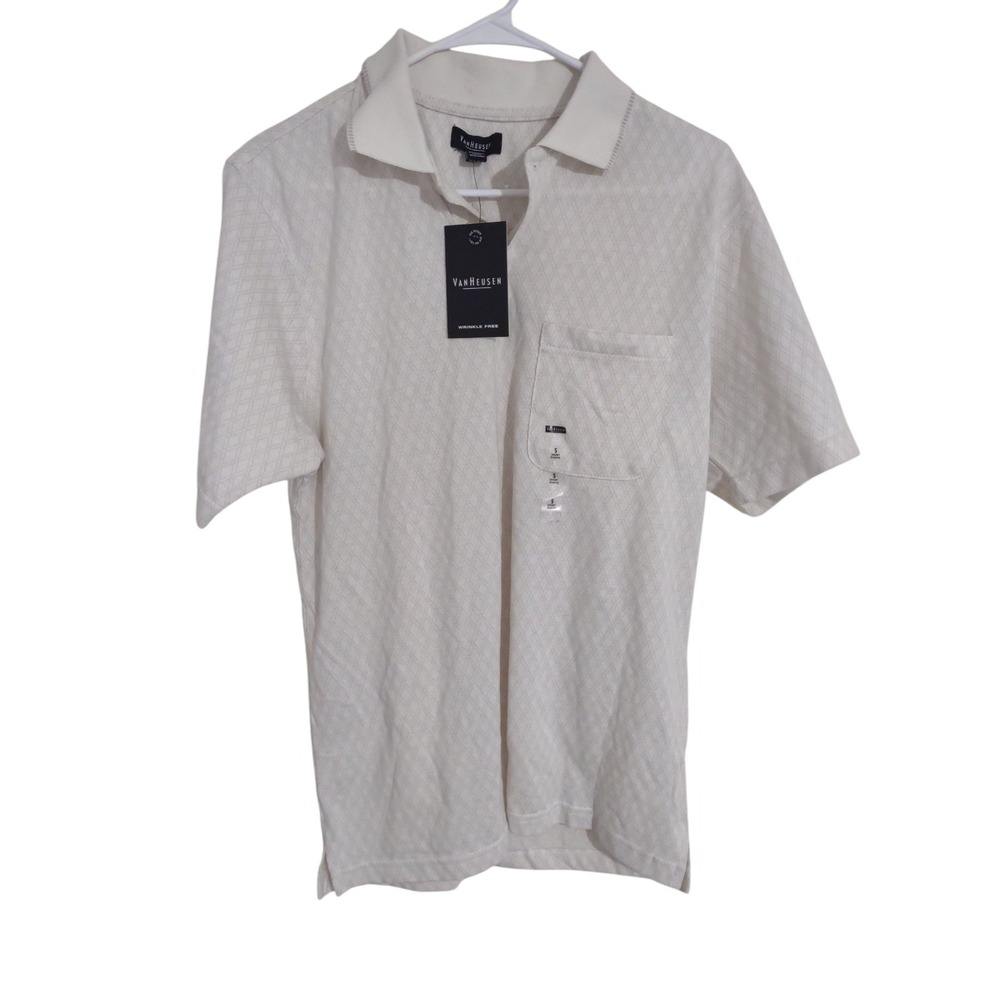 Van Heusen Polo Shirt S Men's Classic Fit Short Sleeve Wrinkle Free Casual